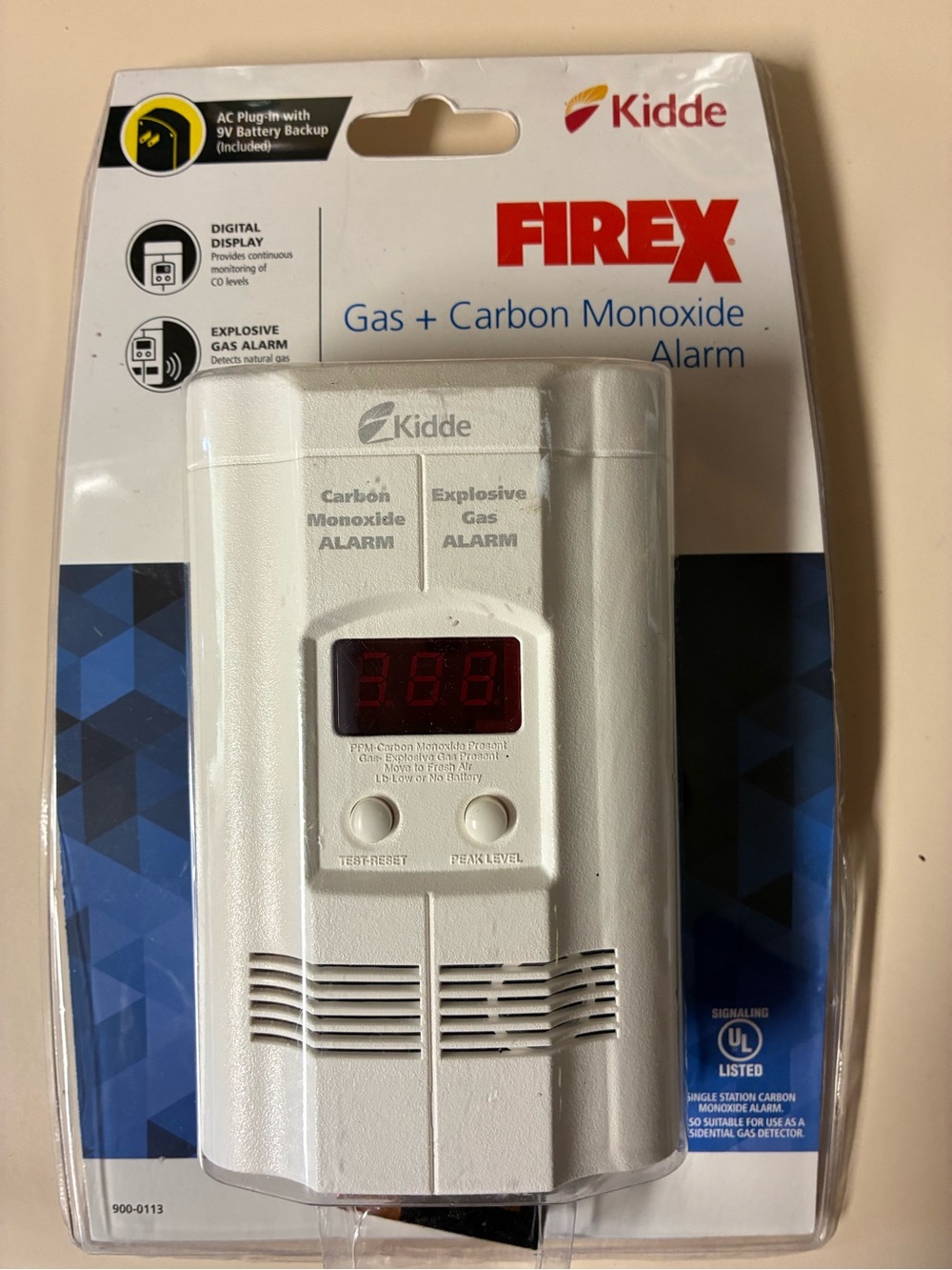 Kidde FIREX Gas + Carbon Monoxide Alarm